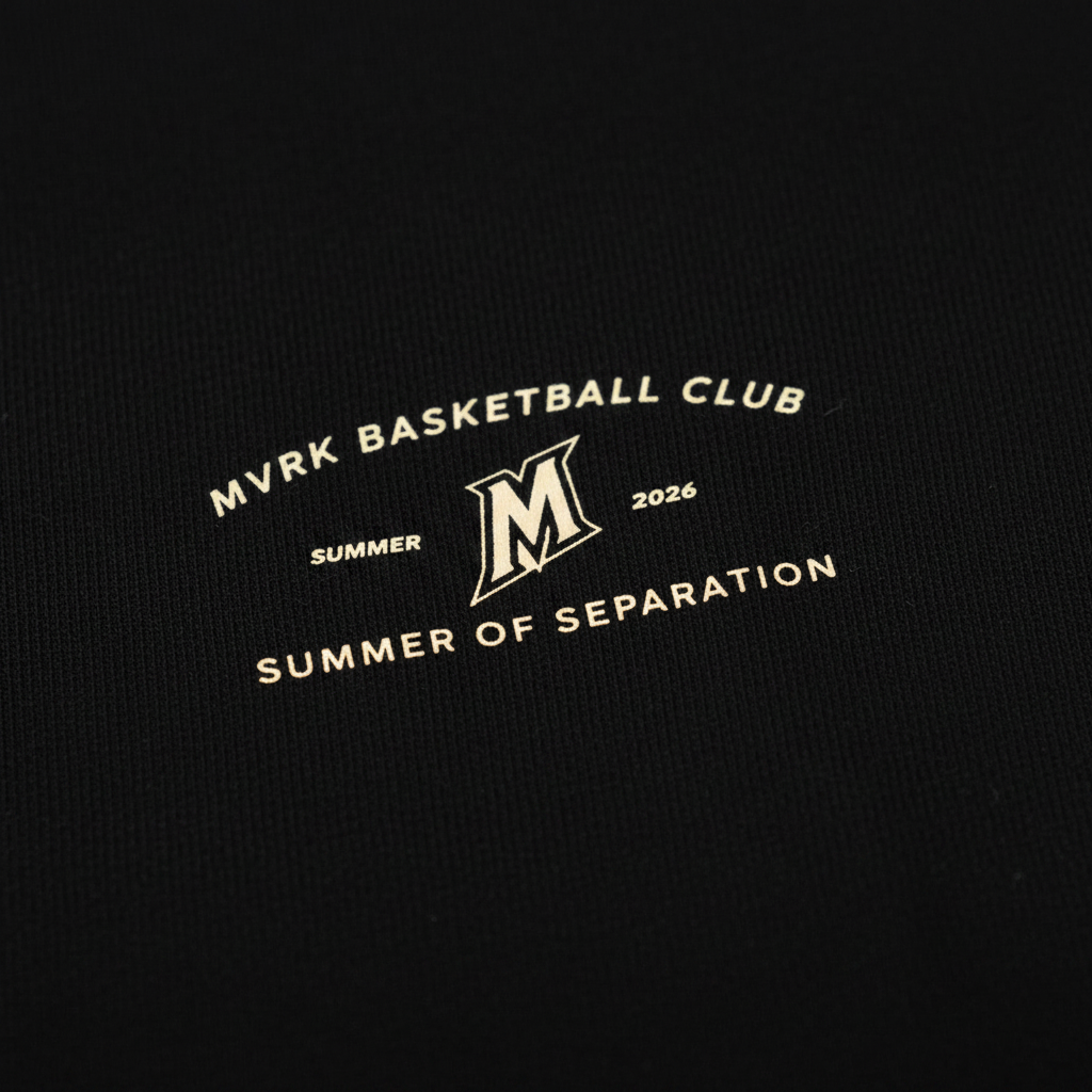 MVRK Black Tee - Front Detail